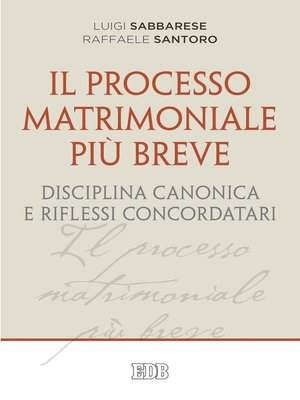 cover image of Il Processo matrimoniale più breve